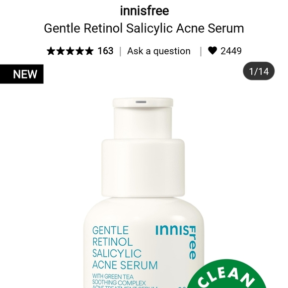 NWOB INNISFREE GENTLE RETINOL SALICYLIC ACID ACNE SERUM - Picture 1 of 15